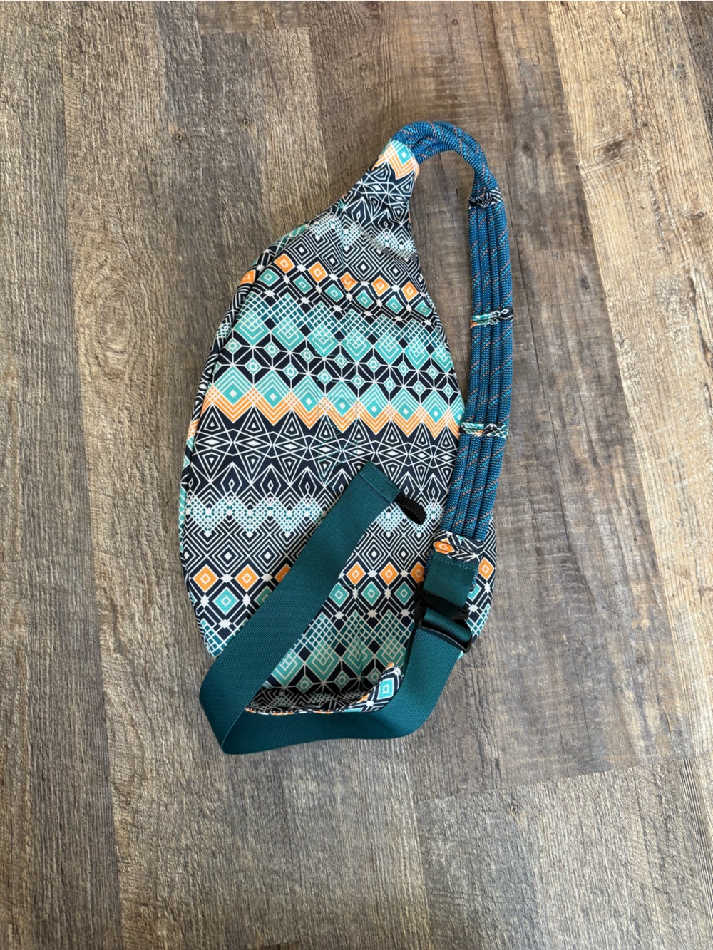 Kavu Teal & Orange Geometric Sling Backpack - Picture 7 of 7